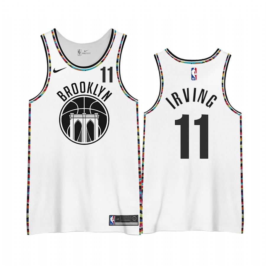 Men 2021 Men Brooklyn Nets #11 Irving White city edition Nike NBA Jerseys->nba t-shirts->Sports Accessory